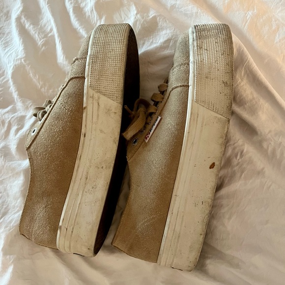Superga 2790 Suede Platform Sneaker Tan 39 - Picture 2 of 6